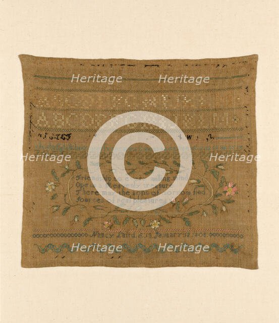 Sampler, United States, 1808. Creator: Nancy Laird.