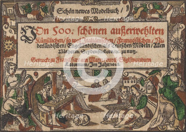 Title page from Schön newes Modelbuch (Page 1r), 1608. Creator: Unknown.