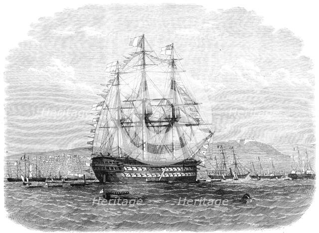 The International Naval Festival at Cherbourg: the British Admiral's flagship..., 1865. Creator: Unknown.
