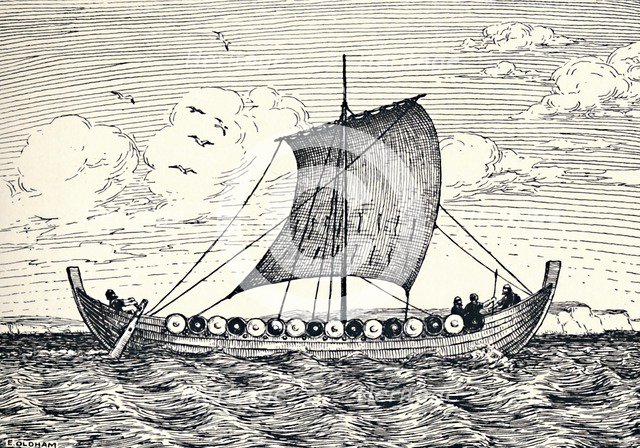 'The Gokstad Ship - A reconstruction', 1935. Artist: Unknown.