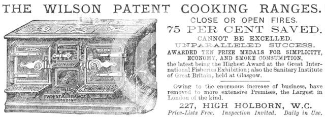 The Wilson Patent Cooking Ranges, 1883. Creator: Unknown.