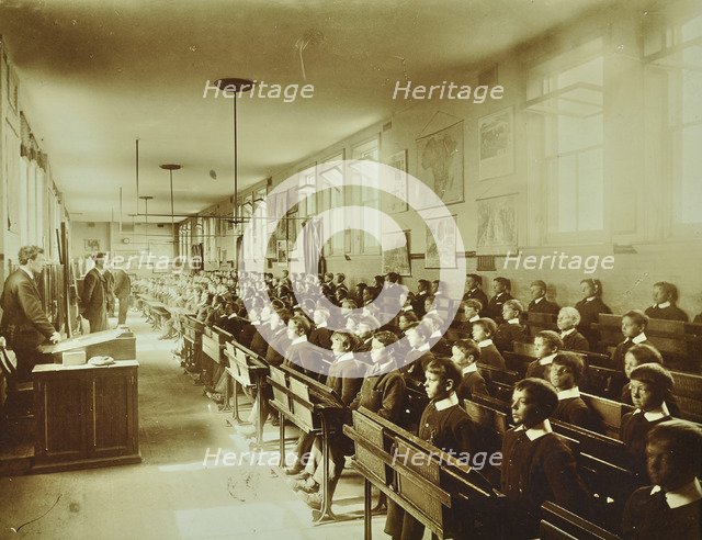 Boys sitting at their desks, Ashford Residential School, Middlesex, 1900. Artist: Unknown.
