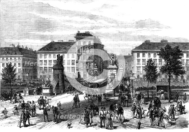 Sketches in Vienna: the Aspern Bridge, 1873. Creator: Unknown.