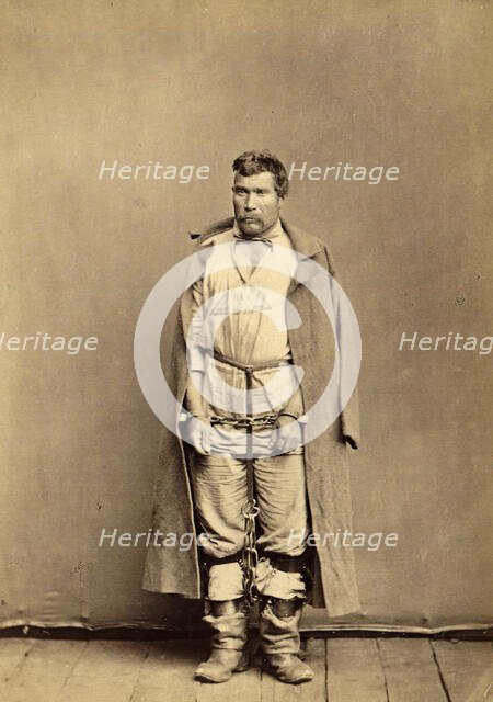 A Male Hard Labor Convict in Arm and Leg Shackles, 1891. Creator: Aleksei Kuznetsov.