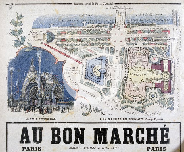 Plan of the Porte Monumentale and Palais des Beaux-Arts, 1900. Artist: Unknown