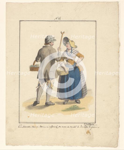 Man and woman from Schouwen, 1803-c.1899. Creator: J. Enklaar.
