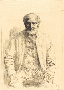Old man seated (Vieillard assis). Creator: Alphonse Legros.