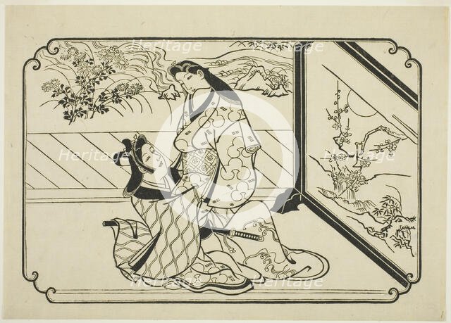 Behind the Screen, c. 1673/81. Creator: Hishikawa Moronobu.