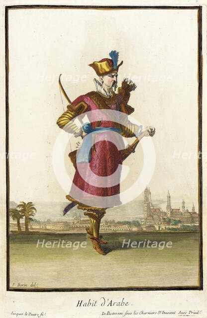 Recueil des modes de la cour de France, 'Habit d'Arabe', Bound 1703-1704. Creators: Jean Berain, Jacques Le Pautre, Jean Lepautre.