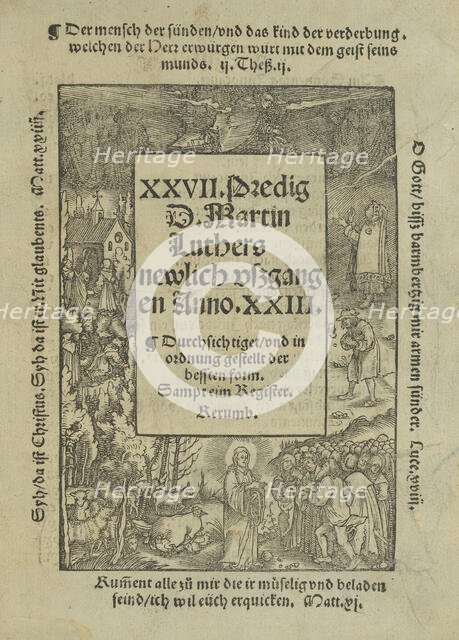 Title page to a sermon by Martin Luther, 1523.  Creators: Unknown, Hans Weiditz.