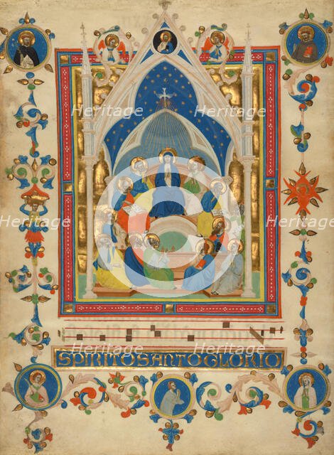 Pentecost: Leaf from the Laudario of Sant'Agnese, about 1340. Creator: Master of the Dominican Effigies.