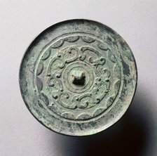 Mirror with Continuous Arcs and Quasi- Dragons, late 3rd century BC-1st century. Creator: Unknown.