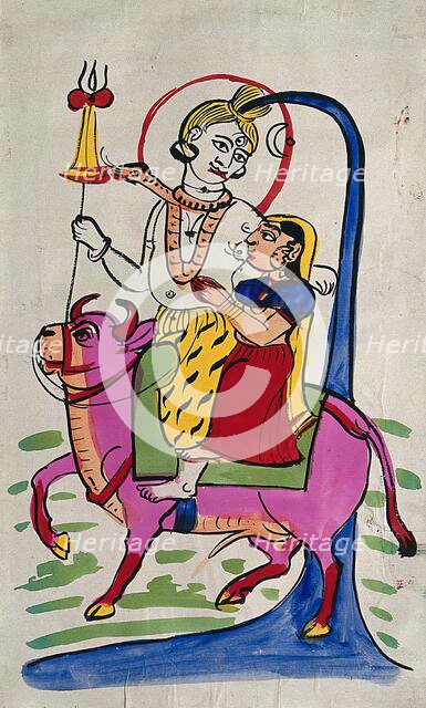 Shiva and Parvati on Nandi bull. Creator: Unknown.