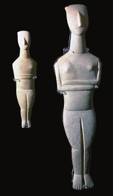 Cycladic figures, 25th century BC. Artist: Unknown