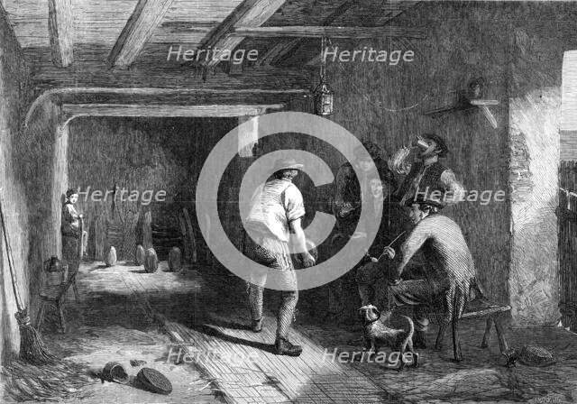 "A Game of Four-Corners", by H. Carter, in the exhibition of Water-Colour Drawings..., 1869. Creator: W Thomas.