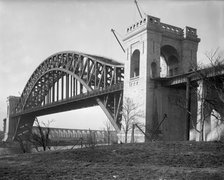 Hell Gate Bridge (New York Connecting RailroadBridge), New York, between 1915 and 1920. Creator: William H. Jackson.