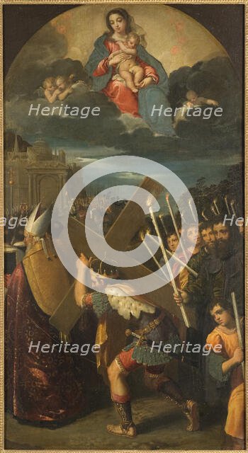 Emperor Heraclius Carrying the Cross to Jerusalem, c16th century. Creator: Unknown.