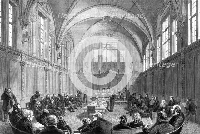 The London school-board's new office on the Thames Embankment, London, 1875. Artist: Unknown