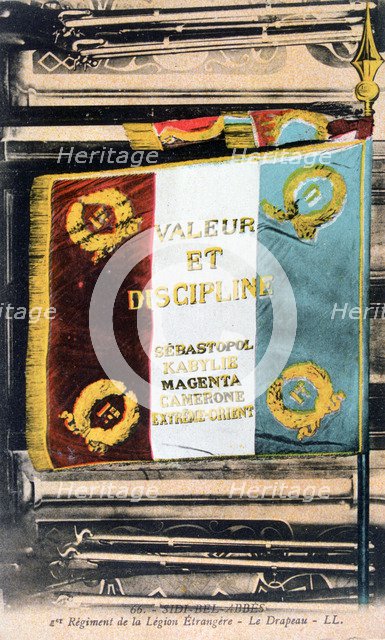 French Foreign Legion flag, Sidi Bel Abbes, Algeria, 20th century. Artist: Unknown