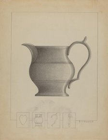 Pewter Pitcher, 1935/1942. Creator: Sidney Liswood.
