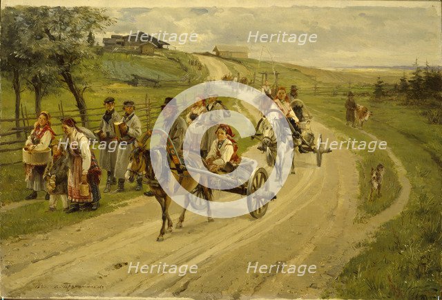 The Return journey from the market, 1883. Artist: Pryanishnikov, Illarion Mikhailovich (1840-1894)