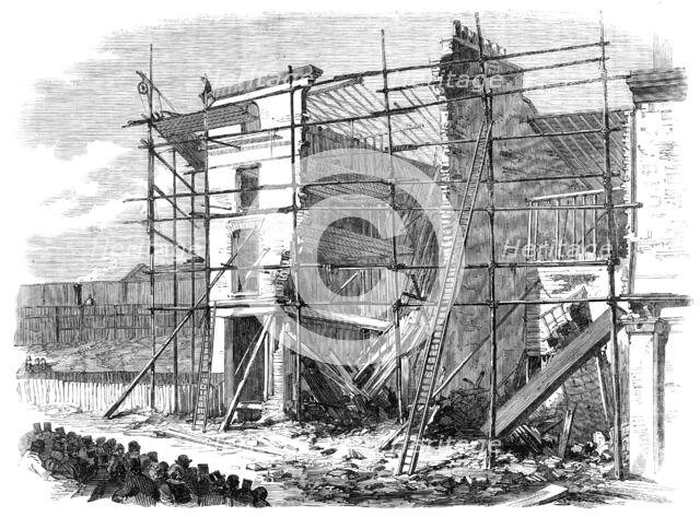 Fall of three houses in Amherst-road, Hackney, 1862. Creator: Unknown.