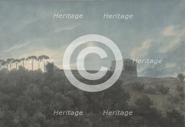 View of the Villa Lante on the Janiculum in Rome, 1782-83. Creator: John Robert Cozens.