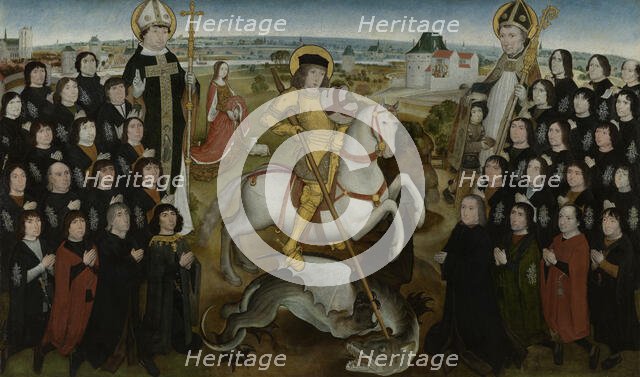 The Members of the Guild of the Old Crossbow of Mechelen, c1497. Creator: Master of the Guild of Saint George.