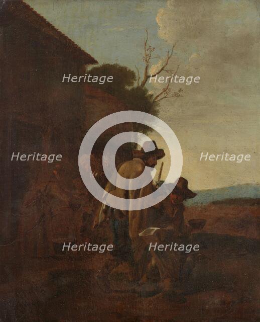 A Franciscan Saint distributing Food to Peasants, 1599-1682. Creator: Pieter van Laer.