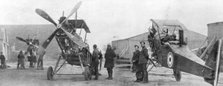 British Royal Flying Corps aircraft under repair, c1916. Artist: Unknown