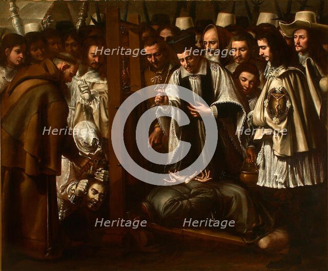 The Brotherhood of of Saint John Beheaded attend the blessing of the beheaded, 1662. Creator: Costa, Giovanni Battista (active 1660-1670).