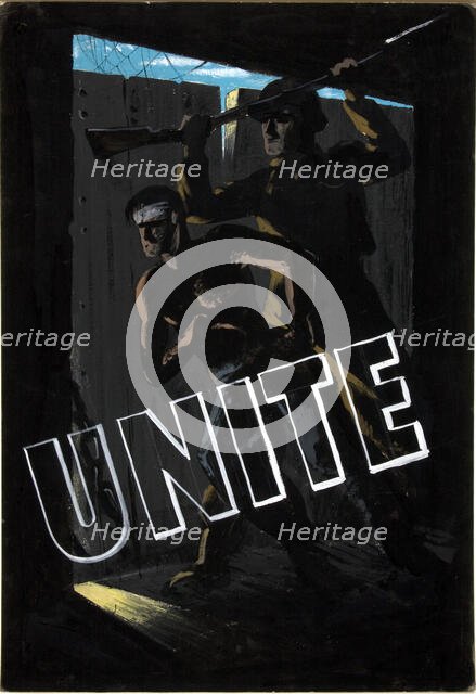 'Unite', World War II poster, between 1939 and 1946. Creator: Central Office of Information.