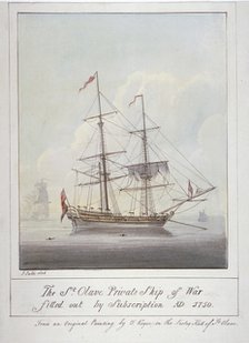 Warship the 'St Olave', 1826. Artist: G Yates