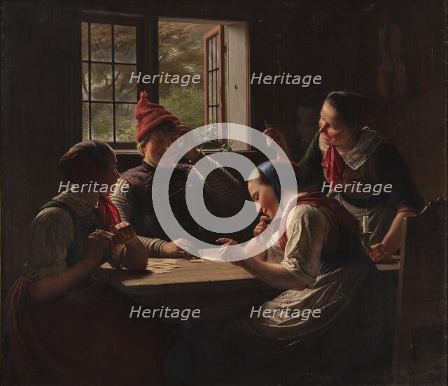 The card players, 1862 Creator: Julius Exner.