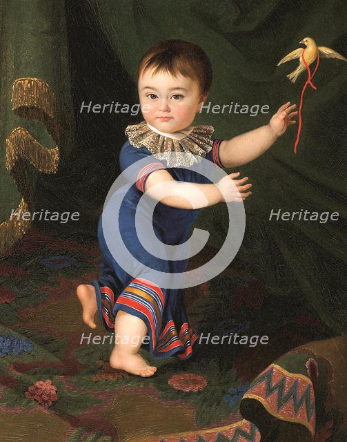 Portrait of Count Dmitri Nikolayevich Sheremetev (1803-1871) as child, 1805. Creator: Cherkasov, Mikhail Matveevich (active first Half of 19th cen.).