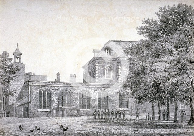 West view of the Chapel of St Peter ad Vincula, Tower of London, c1800. Artist: Anon