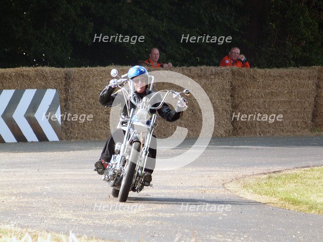 Peter Fonda on Captain America Chopper, Goodwood Festival of Speed 2013 Artist: Unknown.