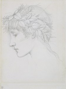'Head crowned with leaves', 1897. Creator: Sir Edward Coley Burne-Jones.