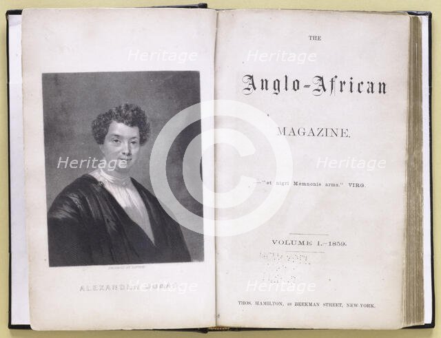 The Anglo-African magazine, Frontispiece and Title page, 1859. Creator: Unknown.