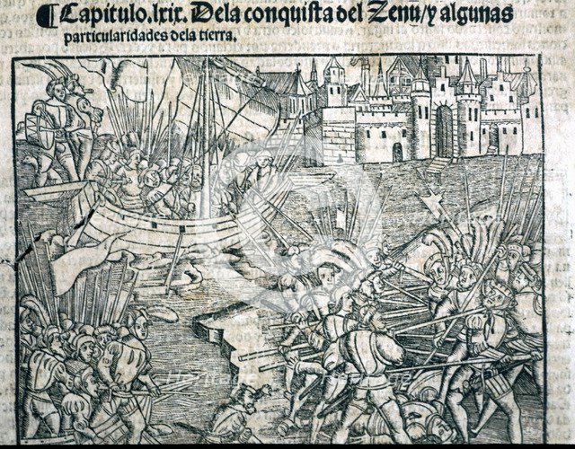 Illustration in the work 'Historia General de las Indias y Nuevo Mundo' (General History of the I…