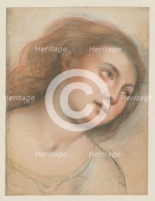 Study for Female Head (verso); Head of Christ (recto), 1635/40. Creator: Carlo Francesco Nuvolone.