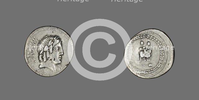 Denarius (Coin) Depicting the God Apollo, 85 BCE. Creator: Unknown.