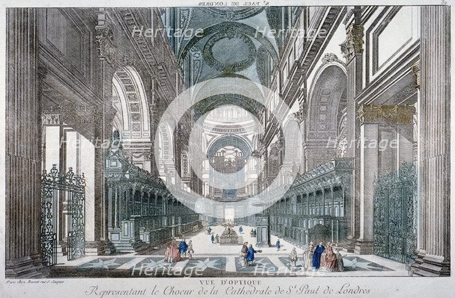 Interior view of St Paul's Cathedral showing the choir, City of London, 1755. Artist: Anon