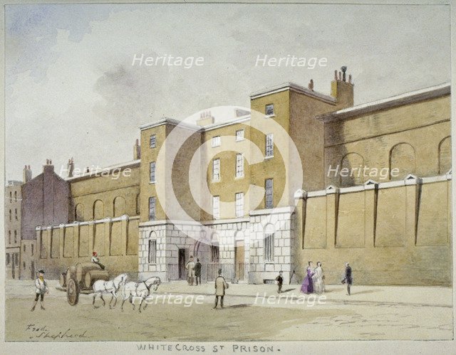 View of Whitecross Street Prison for debtors, London, c1840. Artist: Frederick Napoleon Shepherd