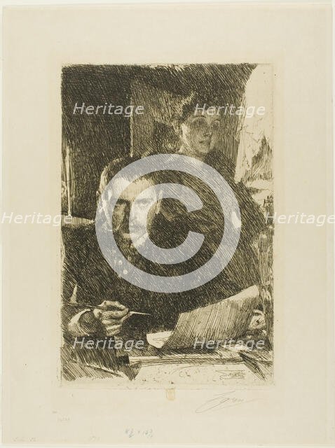 Zorn and His Wife, 1890. Creator: Anders Leonard Zorn.