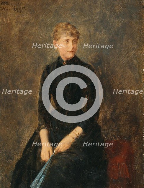 Portrait of the singer Hedwig Helbig (1869-1951) , c. 1889. Creator: Egger-Lienz, Albin (1868-1926).