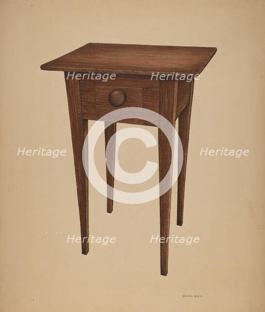 Table, c. 1940. Creator: Warren Booth.