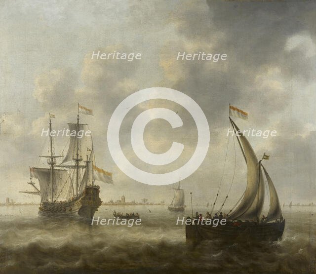View of Ships on a River. Creator: Jacob Bellevois.