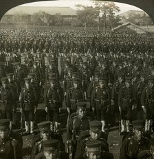 Japanese infantry at the Emperor's birthday review, Tokyo, Japan.Artist: Excelsior Stereoscopic Tours