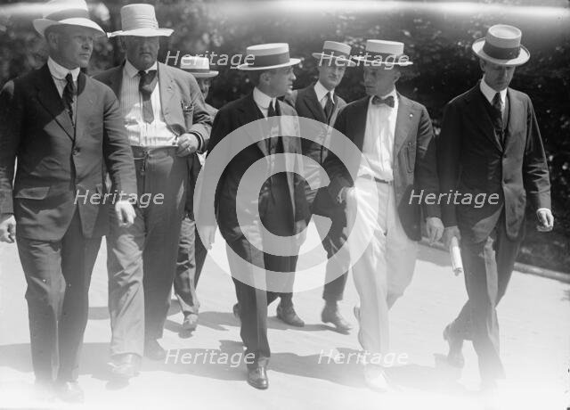 Newton Diehl Baker, Secretary of War, with Newsmen, 1917.  Creator: Harris & Ewing.